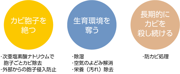 防カビ施策は常日頃から意識して実施する